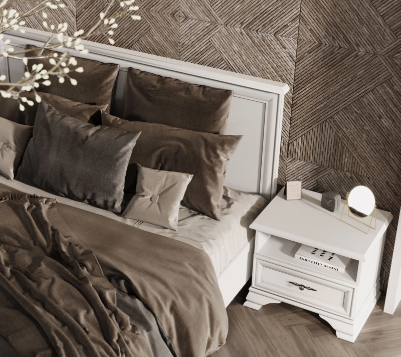 Тумба прикроватная Кентаки белый KOM1S_7