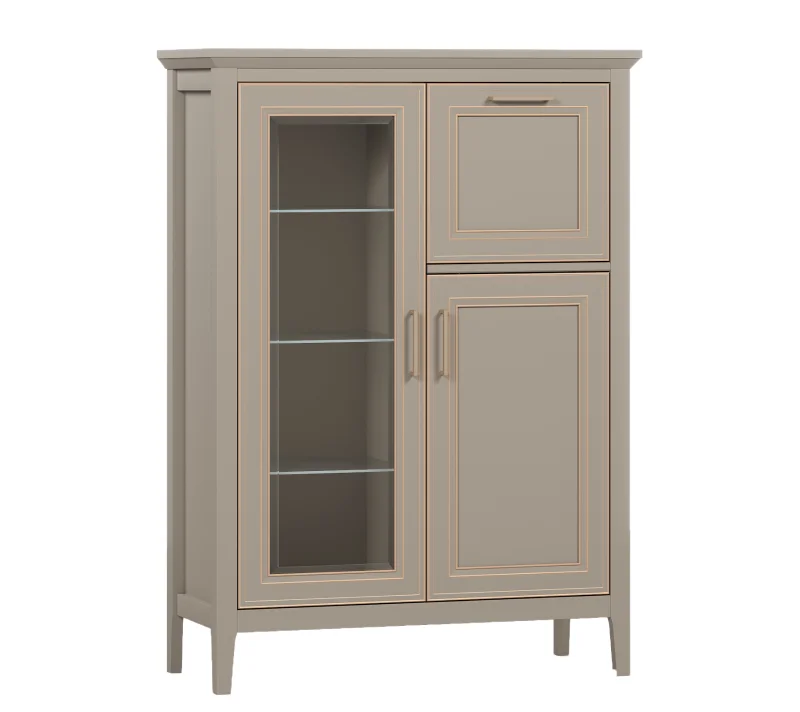 Тумба-витрина Классик глиняный серый KOM1W1D1B_2