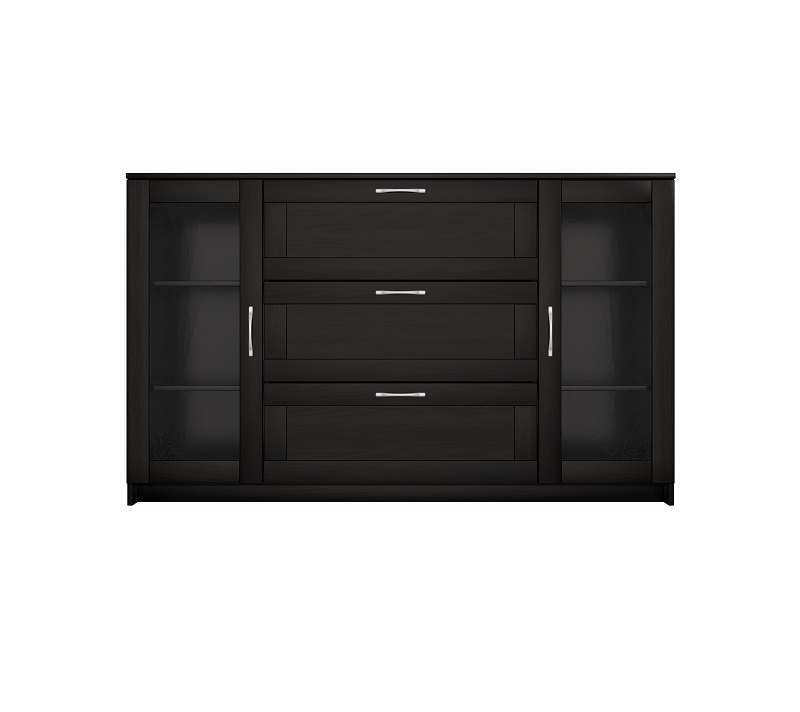 Тумба-витрина с 2 дверцами и с 3 ящиками Сириус дуб венге 156x95