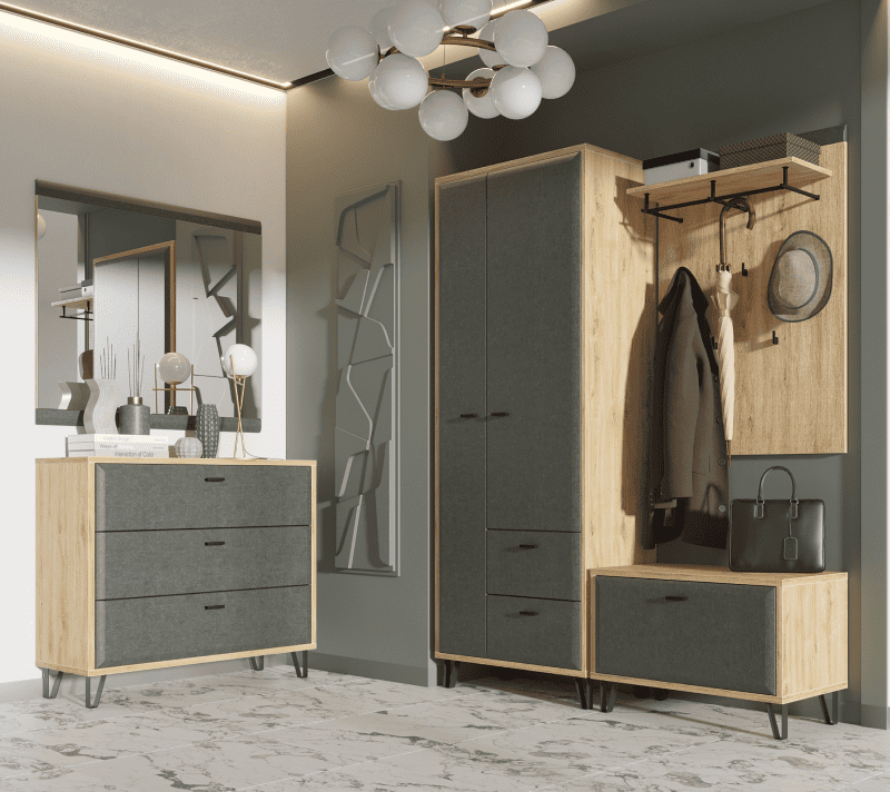 Тумба для обуви Грейс дуб наварра/графит KOM1K_4