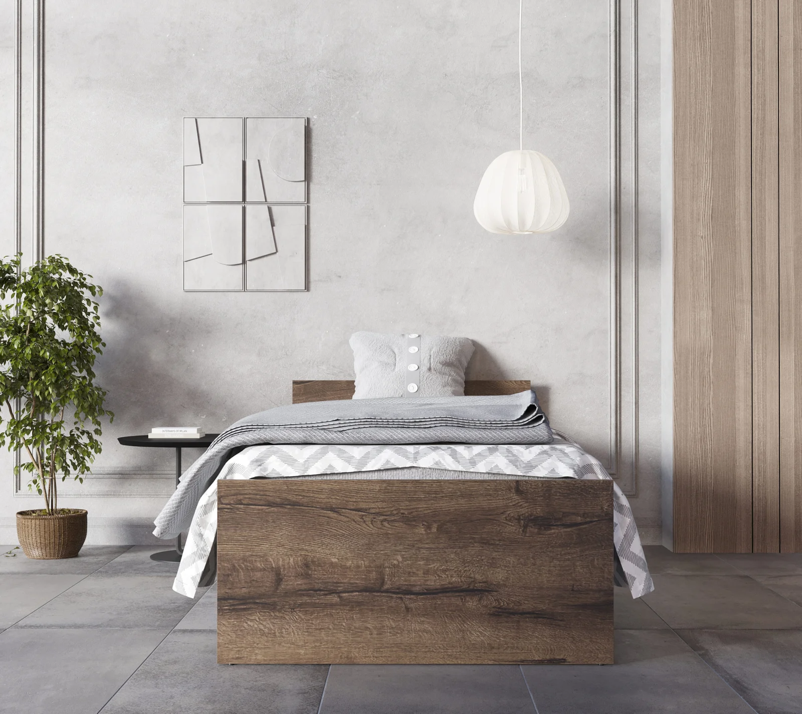 Кровать Непо дуб монастырский LOZ90х200_1