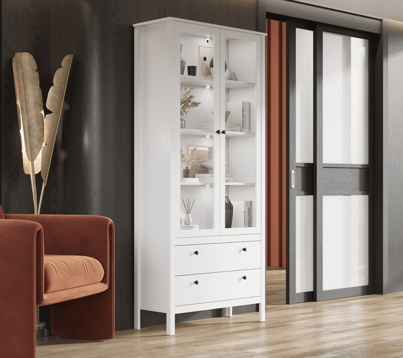 Витрина с подсветкой Эва белый REG2W2S_3