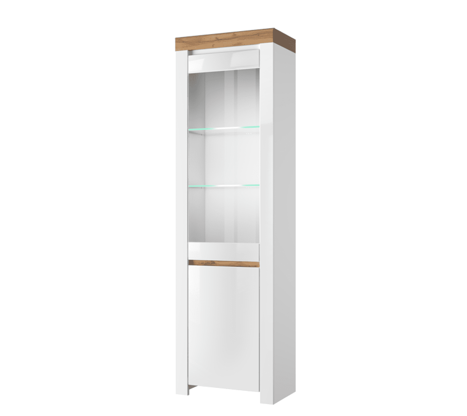 Витрина Таурус белый глянец/дуб вотан 1V1D