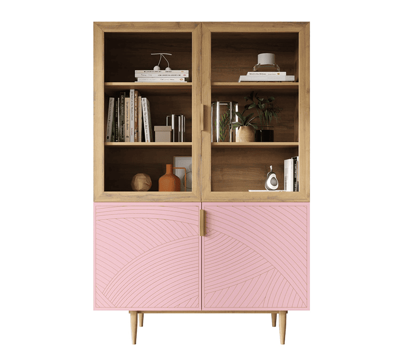 Витрина Лайн розовый LN11/GR1/pink