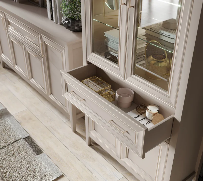 Витрина с подсветкой Классик глиняный серый REG2W2D1S_5