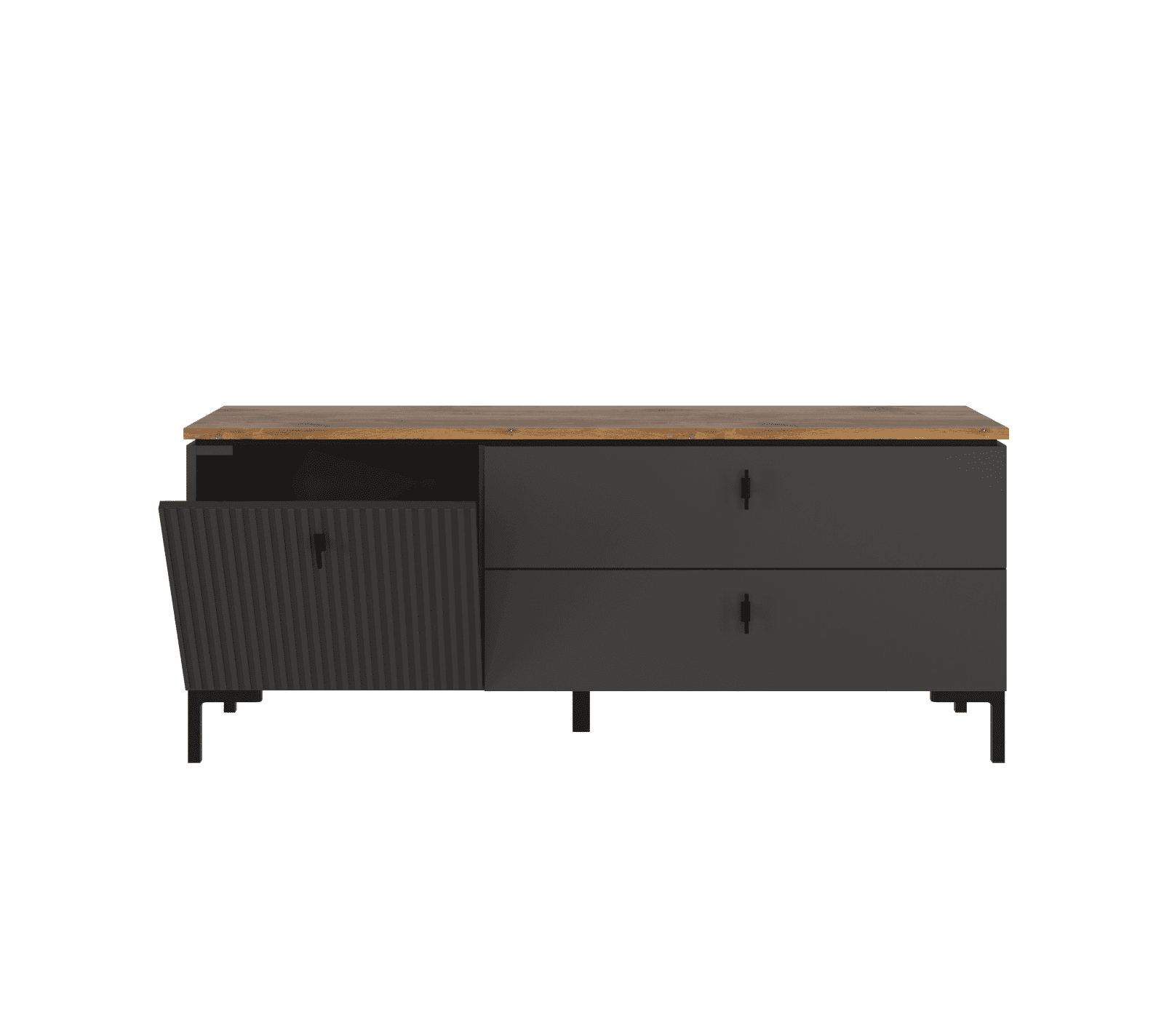 Тумба под телевизор Сан Джиминьяно антрацитовый/дуб нокс RTV1D2S_1