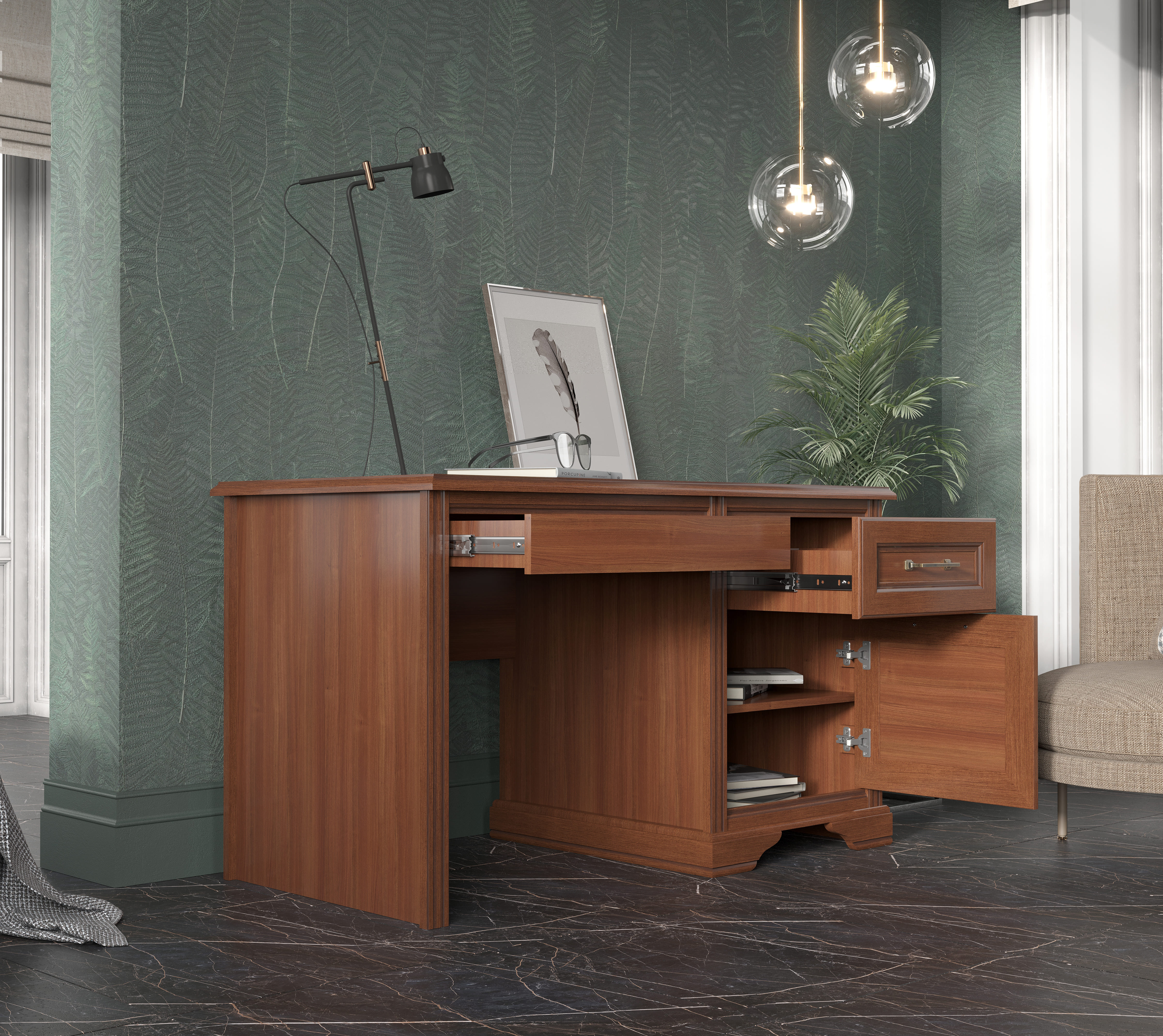 Стол письменный Стилиус орех донской BIU/130_2