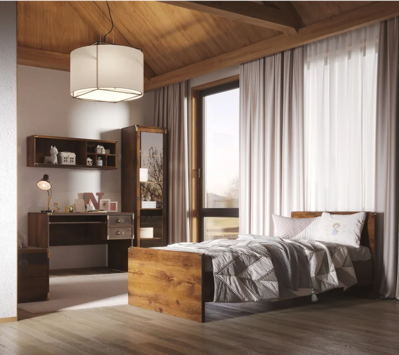 Кровать Индиана дуб саттер JLOZ90x200_4