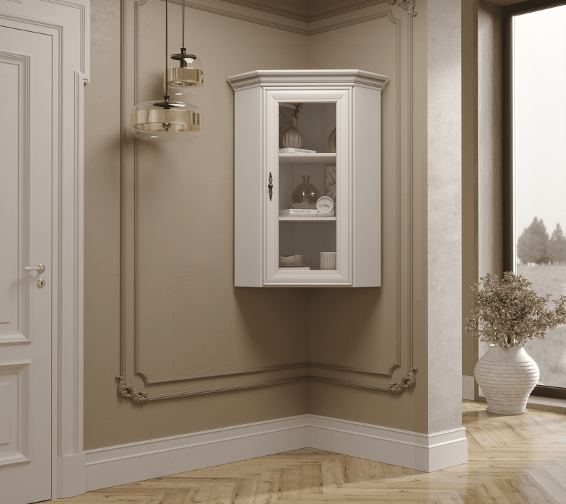 Витрина угловая Кентаки белый NADN1W_1