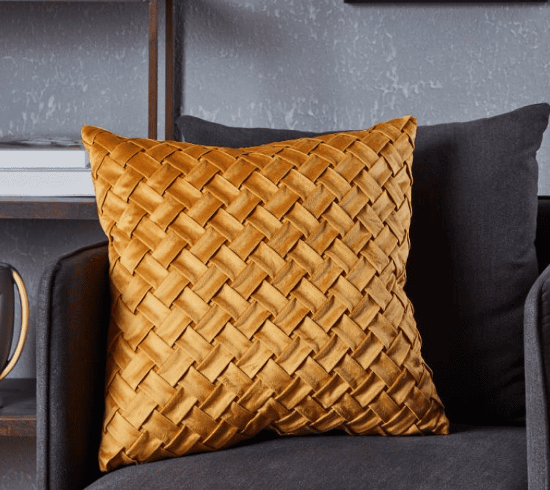 Подушка декоративная Айлес желтая охра 420001_2