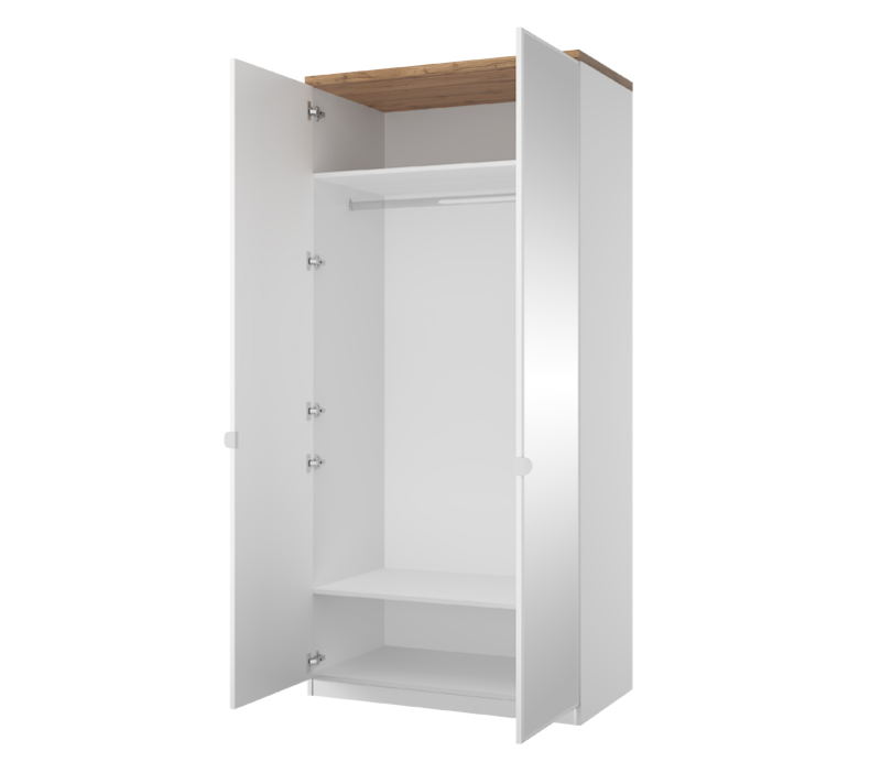 Шкаф Таурус белый глянец/дуб вотан 2DG HZ_1