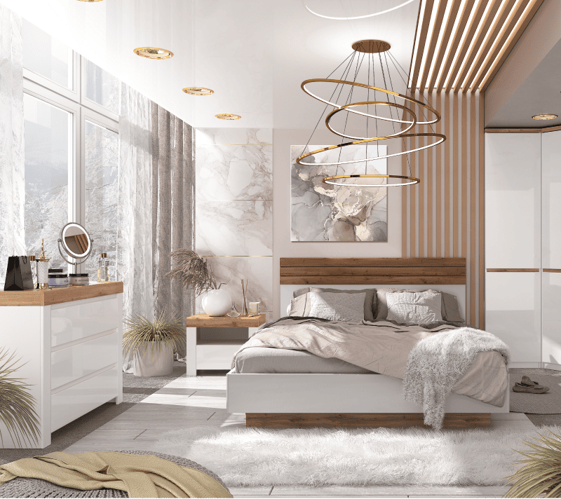 Комод Таурус белый глянец/дуб вотан 3S_3