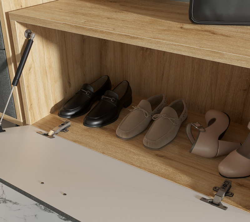 Тумба для обуви Грейс дуб наварра/графит KOM1K_5