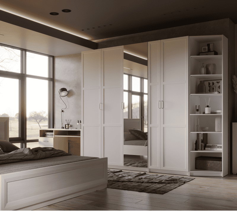 Шкаф-стеллаж угловой Моби белый REGN/50_2