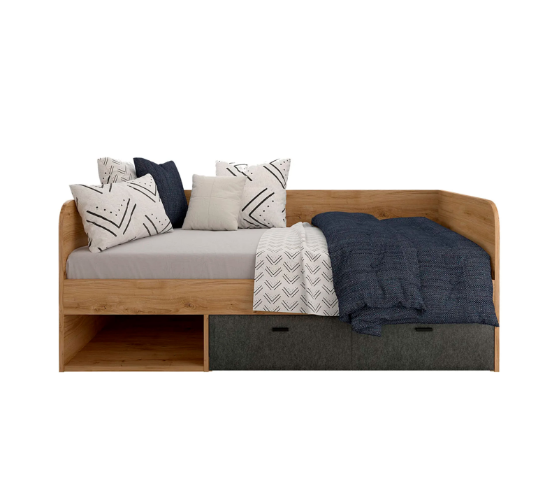 Кровать Грейс дуб наварра/графит LOZ/90