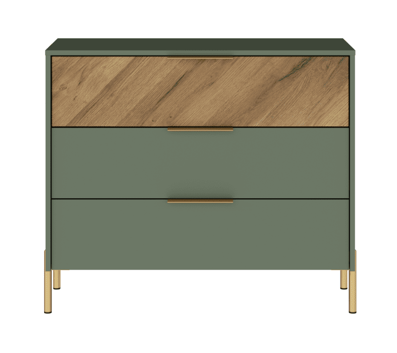 Комод Сиена дымчатый зеленый/дуб вотан KOM3S