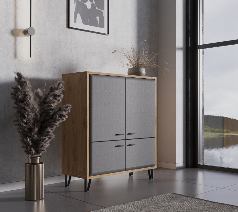 Тумба Грейс дуб наварра/графит KOM4D_3