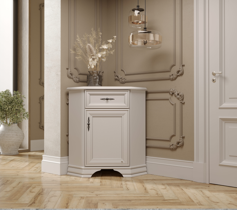 Тумба угловая Кентаки белый KOMN1D1S/P_1