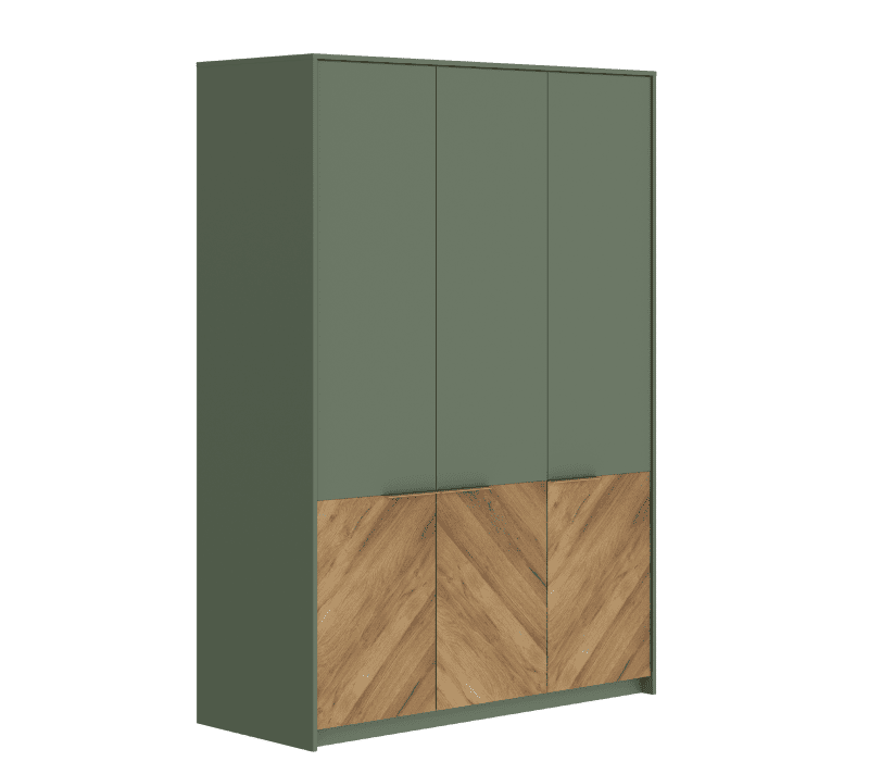 Шкаф Сиена дымчатый зеленый/дуб вотан SZF3D_1