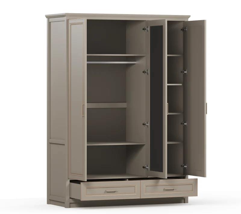 Шкаф с зеркалом Классик глиняный серый SZF2D1L2S_1