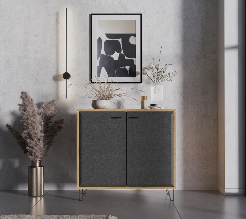 Тумба Грейс дуб наварра/графит KOM2D_1