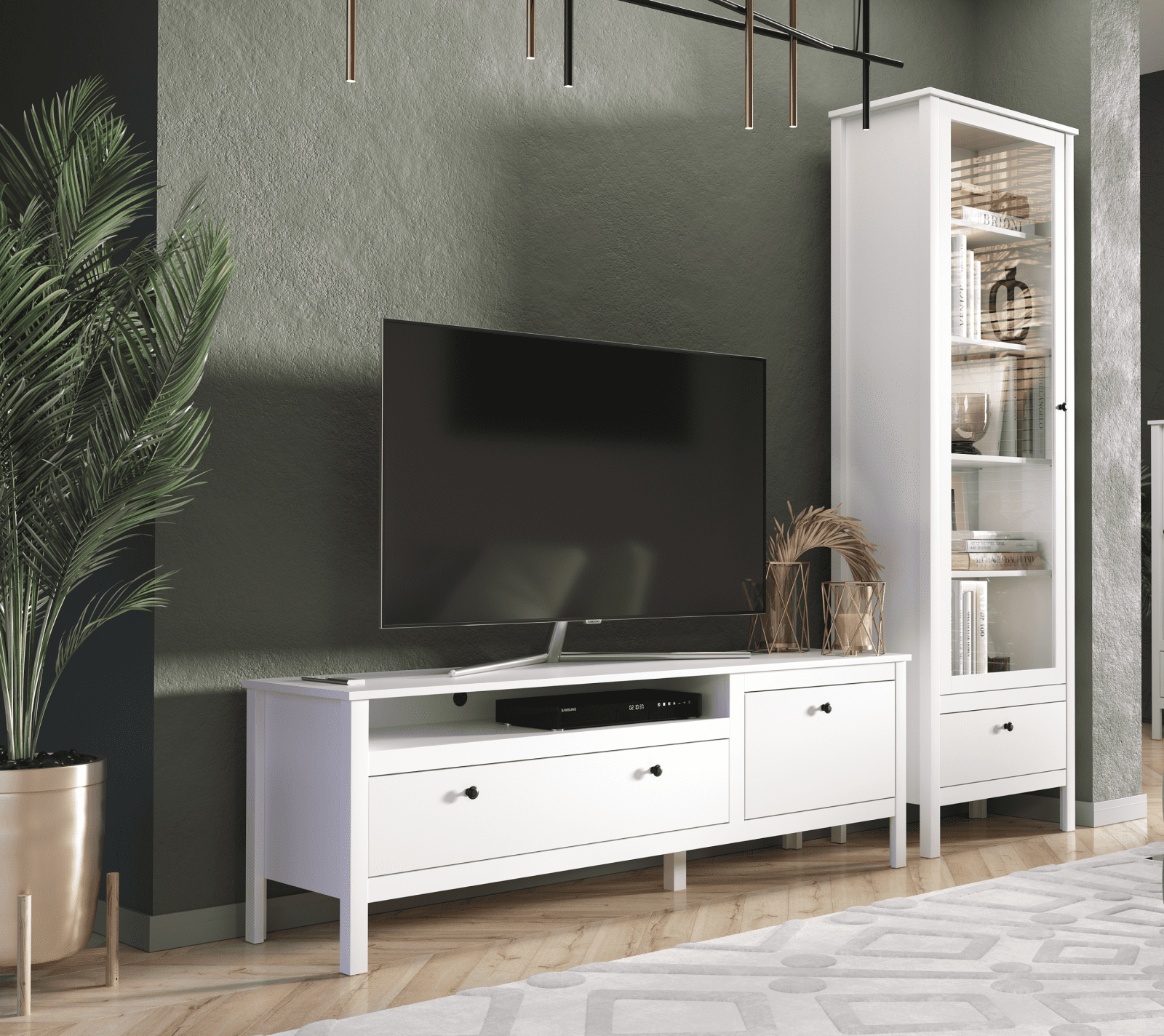 Тумба под телевизор Эва белый RTV1D1S_6