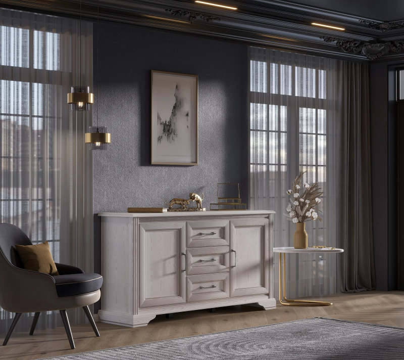 Тумба-комод Стилиус лиственница сибирская KOM2D3S_3