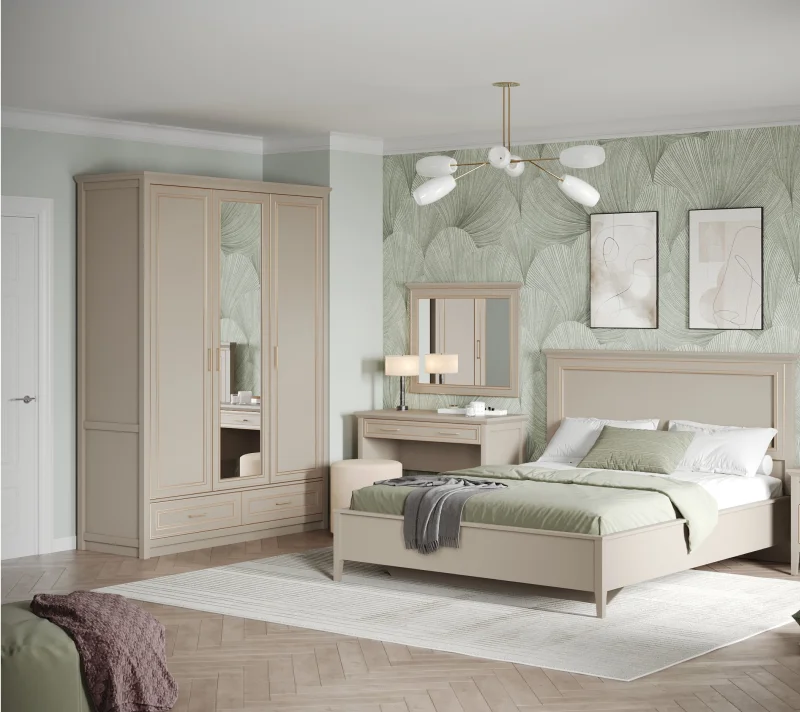 Шкаф с зеркалом Классик глиняный серый SZF2D1L2S_3