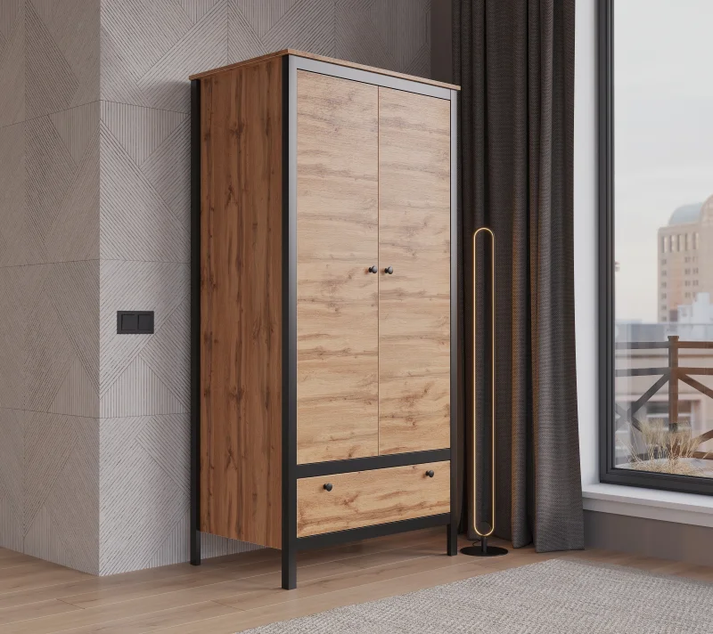 Шкаф Лофт дуб вотан SZF2D1S_3