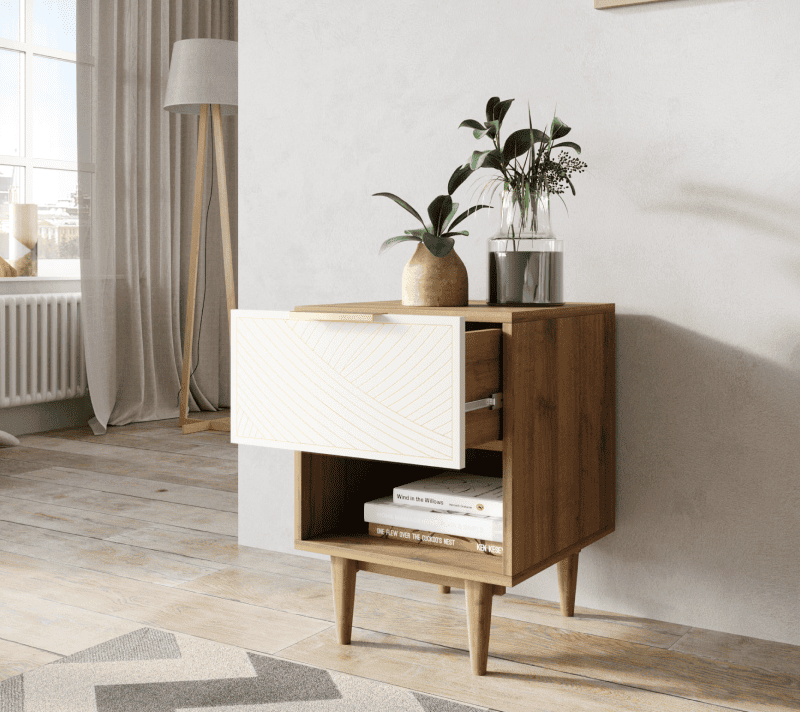 Тумба прикроватная Лайн бежевый LN10/GR1/beige_2