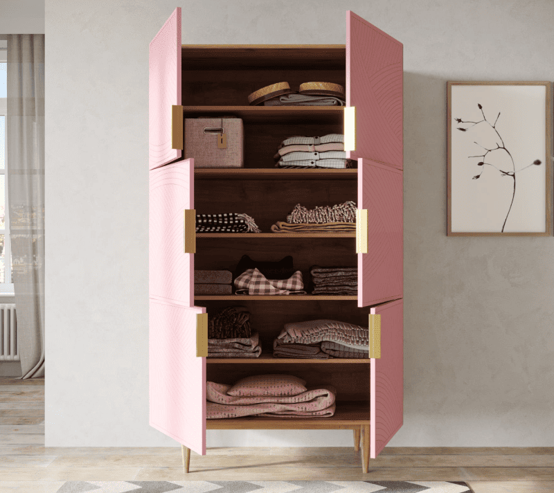 Шкаф Лайн розовый LN04/GR1/pink_2