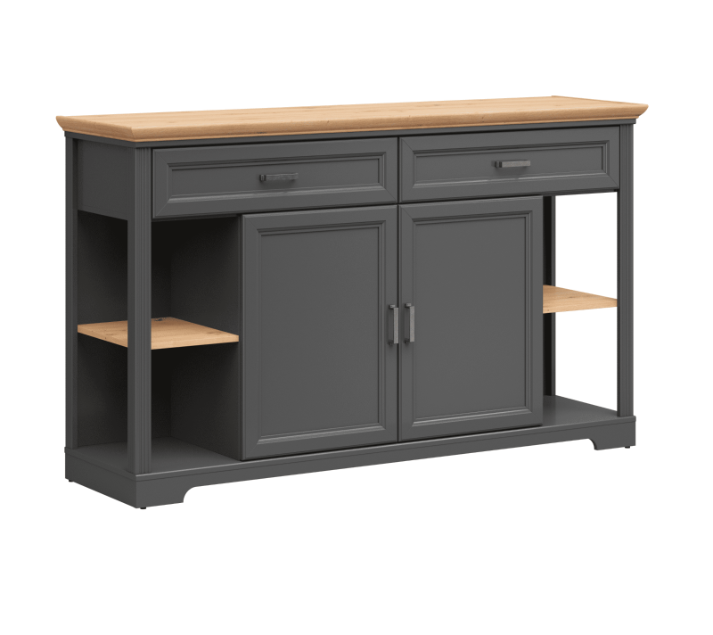 Тумба-комод Жасмин графит/дуб артизан KOM2D2S_2