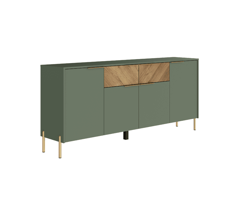 Тумба-комод Сиена дымчатый зеленый/дуб вотан KOM4D2S_1