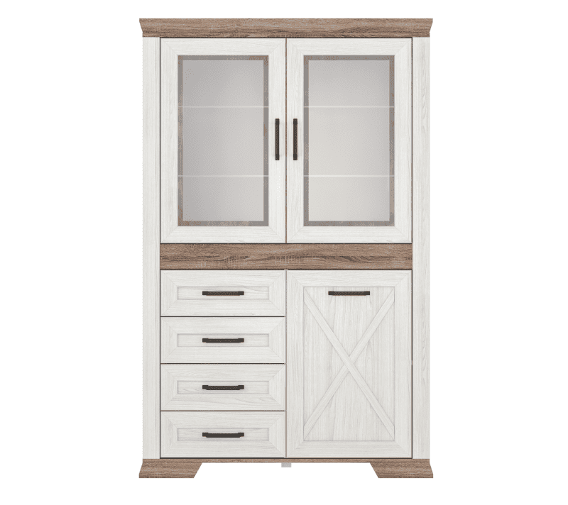 Витрина Марсель ясень снежный REG2W1D4S