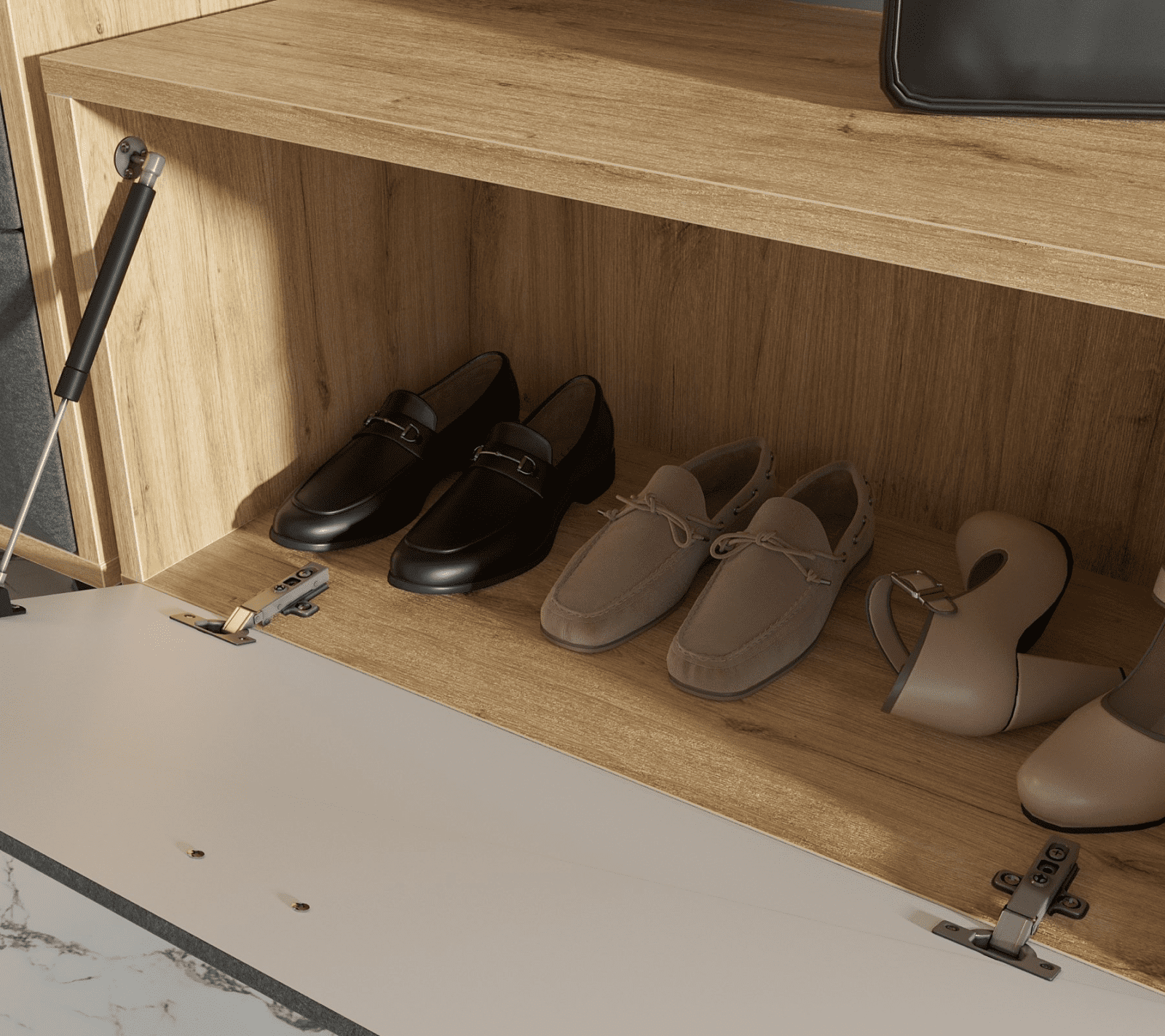 Комплект прихожей Грейс дуб наварра/графит_2