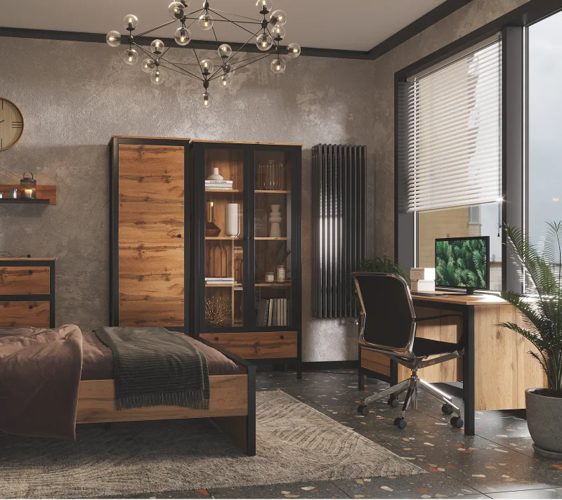 Витрина Лофт дуб вотан REG2W1S_8