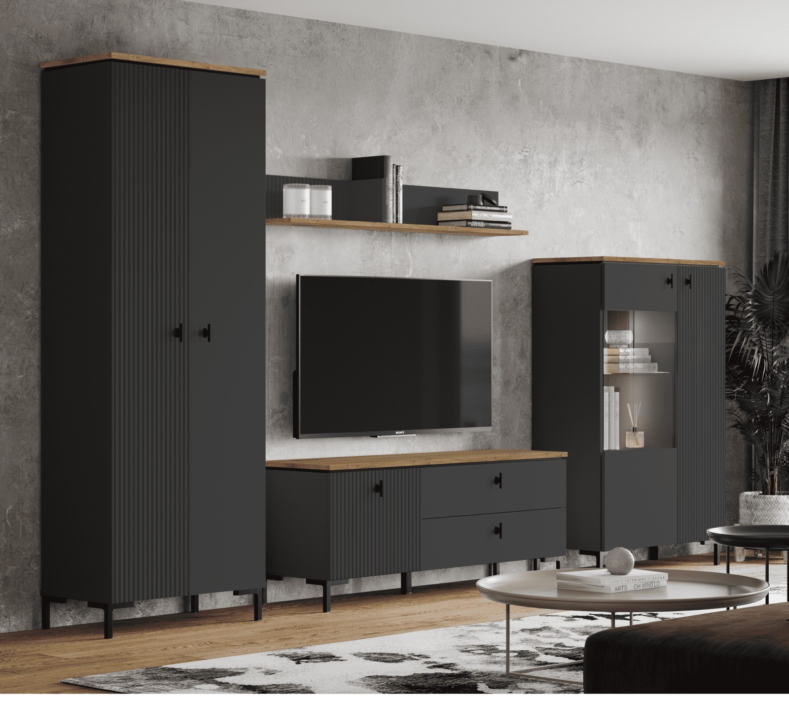 Полка Сан Джиминьяно антрацитовый/готика POL_4