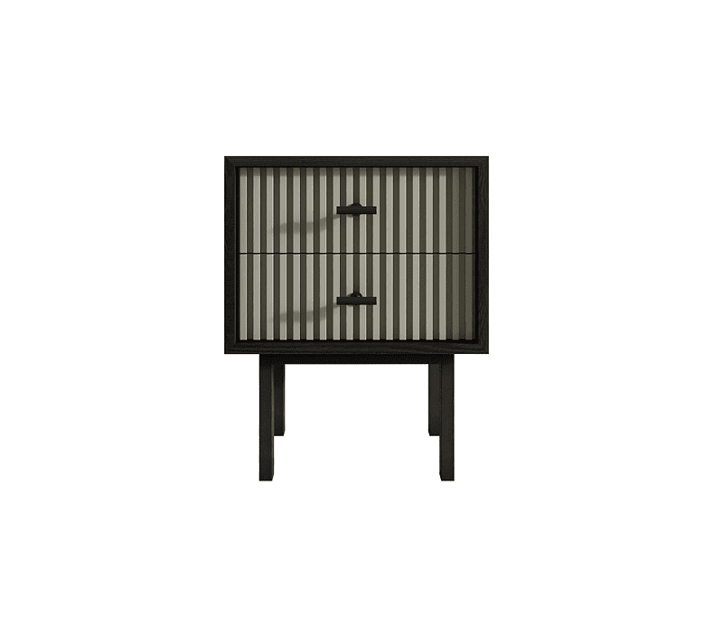 Тумба прикроватная Эмерсон серый/черный EM16/gray/L