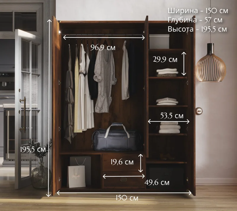 Шкаф Индиана дуб саттер JSZF3D2S_4