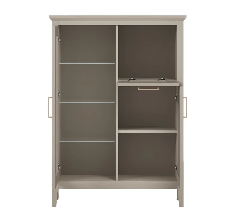 Тумба-витрина Классик глиняный серый KOM1W1D1B_1