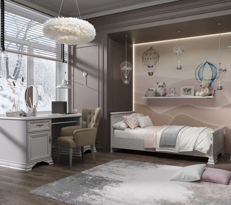 Стол письменный Кентаки белый BIU2D2S_5