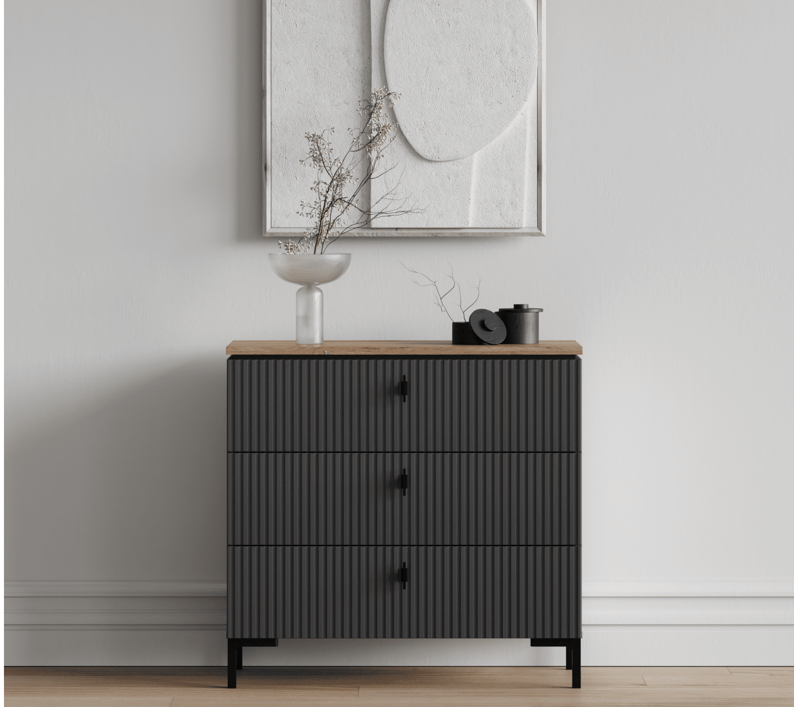 Комод Сан Джиминьяно антрацитовый/дуб нокс KOM3S_2