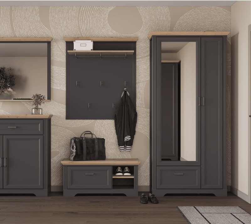 Шкаф Жасмин графит/дуб артизан SZF2D1S_3