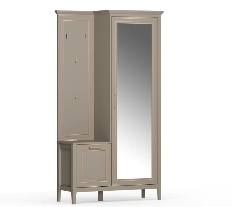 Шкаф с вешалкой Классик глиняный серый PPK1D1K/P_1