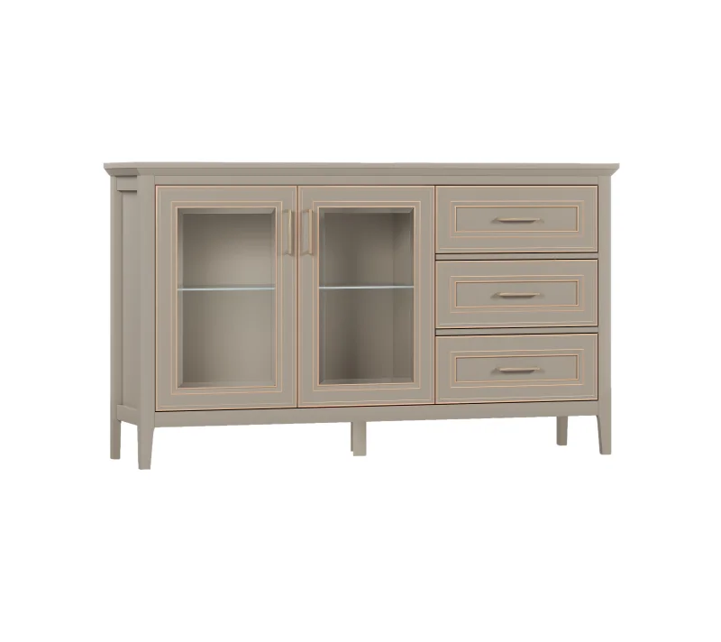 Тумба-витрина Классик глиняный серый KOM2W3S_2