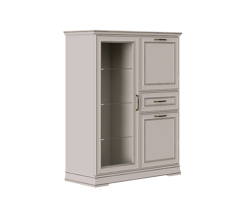 Тумба-витрина с подсветкой Флоренция персидский жемчуг KOM1W2D1S_1