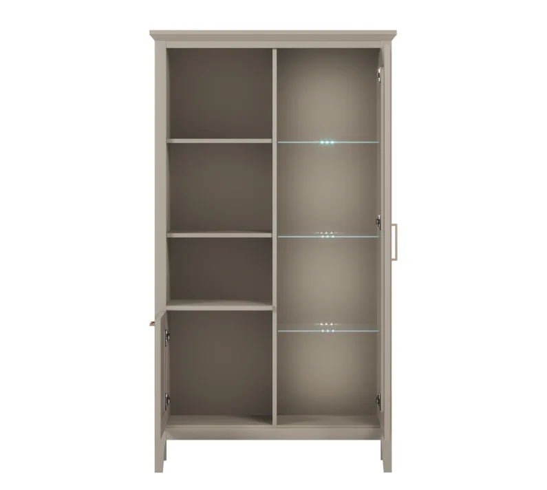 Шкаф-витрина с подсветкой Классик глиняный серый REG1W1D_1