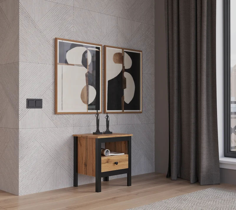 Тумба прикроватная Лофт дуб вотан KOM1S_3