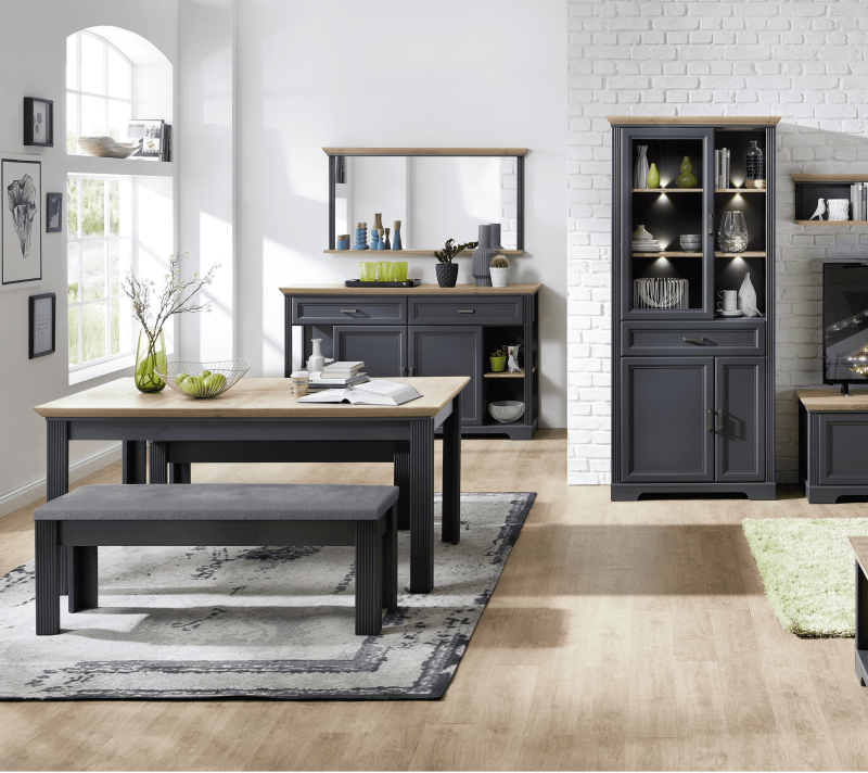 Тумба-комод Жасмин графит/дуб артизан KOM2D2S_6