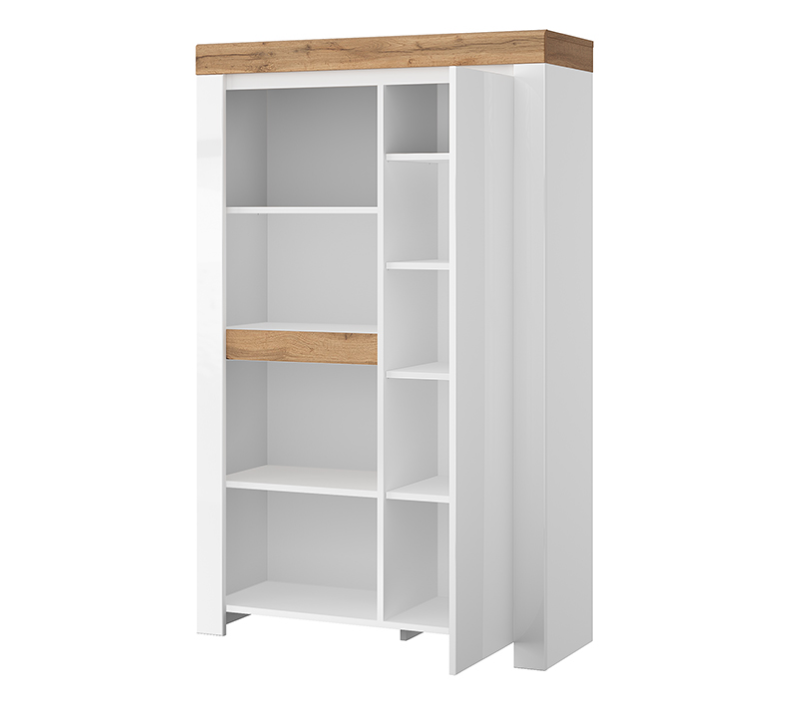 Стеллаж Таурус белый глянец/дуб вотан 1D4N_1